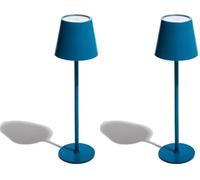 Muitomas, Lampada da Tavolo con Controllo Touch e Intensità della Luce Regolabile, Lampada Design da Comodino o Scrivania, Ricarica cavo USB-C, Batteria 1800 mAh, Colore Blu Ottanio (Confezione da 2)