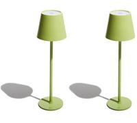 Muitomas, Lampada da Tavolo con Controllo Touch e Intensità della Luce Regolabile, Lampada Design da Comodino o Scrivania, Ricarica cavo USB-C, Batteria 1800 mAh, Colore Verde Salvia (Confezione da 2)