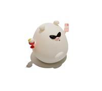 Muitomas, Lampada in Silicone a Forma di Maialino per Bambini, Luce Decorativa Morbida al Tatto per Cameretta, Input DC 4.5V, Bianca