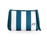 Muitomas Pochette da Donna in Neoprene a Strisce, Borsa da Donna con Chiusura Zip e Laccio Polso, 24 x 16 x 6, Colore Blu Ottanio
