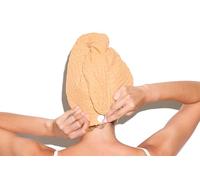 Muitomas, Salvietta Turbante per Capelli, Turbante Asciugacapelli Microfibra, Asciugamano per Capelli Donna, Colore Peach Fuzzy