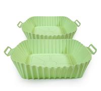 Muitomas Set di Teglie per Friggitrice ad Aria in Silicone, Colore Verde