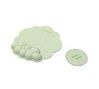 Muitomas, Set Tappetino per Mouse Ergonomico con Poggiapolsi e SottoTazza, Accessori da Scrivania, Colore Verde Salvia