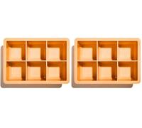 Muitomas, Stampi per Ghiaccio XL in Silicone, per 6 Cubetti da Cocktail, Sottile e Facile da Pulire con Coperchio Removibile e Resistente, Colore Peach Fuzz (Confezione da 2)