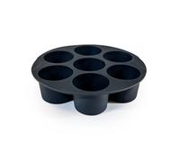 Muitomas Stampo Muffin in Silicone per Friggitrice ad Aria, Dimensioni 17,5×17,5×4 cm, Antiaderente, Riutilizzabile, Resistente al Calore, Per Cupcake e Dolci, Nero