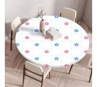 Muiuou Tovaglia Tonda con Bordo Elastico, Fiore Stampa Impermeabile Antimacchia Rotondo Copritavolo Lavabile Tovaglia Protezione Tavolo Cucina Giardino Decorazione (Diametro 140cm,Fiore 2)