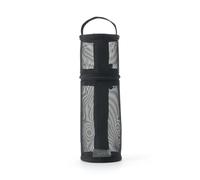 MUJI - Astuccio portamatite in rete di nylon, convertibile, portatile, con manico, nero/grigio/beige, Nero , Cabrio