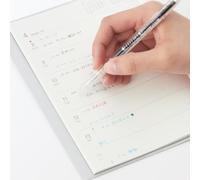 Muji, penna a sfera cancellabile sottile, punta da 0,38 mm, stile bussante, trasparente (nero)