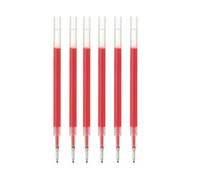 Muji - Set di 6 ricariche per penna a sfera con inchiostro gel liscio, punta fine da 0,5 mm, compatibili con penne a sfera tipo Knock e corpo gel (rosso)