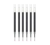 MUJI - Set di 6 ricariche per penna a sfera con inchiostro gel, punta ultra fine da 0,3 mm, compatibile con corpo penna tipo Knock e Cap (nero)