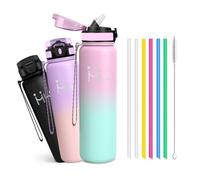 Mujigaga Borracce Termiche 1 litro - Bottiglia Termica Senza Perdite - Borracce Termiche Con Cannuccia - Mantiene Caldo per 12 Ore/Freddo 24 Ore, Borraccia Termica per Fitness, Trekking, Yoga, Sport
