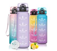 Mujigaga Borraccia 1 Litro, Borraccia Sportiv e Orari per Bere, 1L Boraccia Palestra Motivazionale, Borracce a Prova Di Perdite per Palestra, Scuola, Yoga