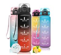 Mujigaga Borraccia 1 Litro, Borraccia Sportiv e Orari per Bere, 1L Boraccia Palestra Motivazionale, Borracce a Prova Di Perdite per Palestra, Yoga