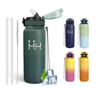 Mujigaga Borraccia- 750ml- Borraccia Termica, Senza BPA, Borraccie con Cannuccia, Senza Perdite, Bottiglia Termica, Facile da Trasportare, Borracce per Campeggio, Scuola, Ufficio, Viaggio, Nuotare