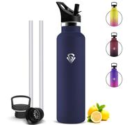 Mujigaga Borraccia Termica 1 litro, Senza Perdite Borracce Termiche Senza BPA, Borraccia Palestra Acciaio Inox, Bottiglia Termiche con Cannuccia per Viaggio, Palestra, Ufficio