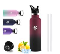 Mujigaga Borraccia Termica- 500ml Borraccia- Senza BPA, Borracia con Con 2 Coperchi, Senza Perdite, Bottiglia Termica, Acciaio Inossidabile 18/8, Borracce Termiche per Uffici, Viaggio, Palestra, Yoga