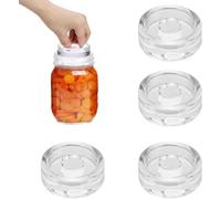 Mujiluxe Pesi per fermentazione, in vetro, per fermentazione, cetrioli, peso in vetro, per fermentazione con apertura ampia, 4 pezzi, Ø 7 cm