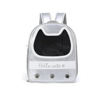 MUJIXI Space Pet Capsule Backpack for Small Medium Cats Puppy Dog, Transparent Breathable Heat Resistant Carrier for Travel Hiking Camping (Silver)