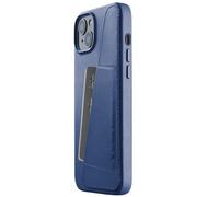Mujjo - Custodia Portafoglio in Pelle per iPhone 14 / 15 Plus - Blu - MUJJO-CL-026-BL