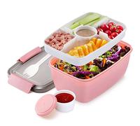 MUJUZE Bento Box adulti- Contenitore per il pranzo a 2 livelli con scomparti suddivisi, sostenibile Lunch box,porta pranzo senza BPA, per il pranzo da lavoro o picnic