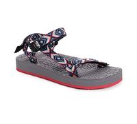 MUK LUKS Women's Lake Tahoe Sandal, Black/Multi, 7