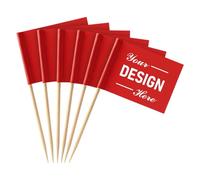 Muka 100 Pezzi Bandiere Personalizzate Stampate per Stuzzicadenti Decorazioni per Cupcake Etichette per Alimenti per Feste Decorazione Bastoncini per Cocktail