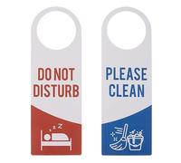 Muka 10pz Cartello per Appendere Do Not Disturb Please Clean Appendiabiti per pomello della Porta in plastica Double-Face per la Stanza del Trucco per la casa dell'hotel