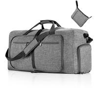 Muka Bagaglio da palestra pieghevole con scomparto per scarpe, grigio di grande capacità, borsone da viaggio per fitness, weekender, borsa da notte, regalo per agenzia di viaggi, grigio, Taglia unica