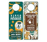MUKA Cartello con scritta in inglese "Do Not Disturb Video Call In Progress Door Sign Available Come In Please Knock", in PVC, 21 x 8,2 cm