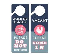 Muka Cartello per Appendere la Porta Working Hard Please Do Not Disturb, Divertente Bagno Occupato Segno Bagno Vacant Please Come in Cartello