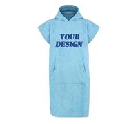 Muka Personalizzato Fasciatoio Assorbente Terry Surf Poncho Unisex Senza Maniche Asciugamano con Cappuccio per Surf Nuoto Blu Cielo