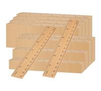 MUKCHAP 144 righelli in legno da 15 cm, righello in legno con 2 scale, righello piatto dritto strumenti di misurazione per misurazioni