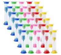 MUKCHAP 30 timer per sabbia da 1 minuto, clessidre colorato timer dell'orologio, timer per orologi in vetro sabbiera, timer a clessidra in plastica per casa, ufficio, giallo, rosso, blu, verde, rosa