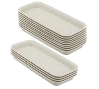 MUKCHAP Confezione da 12 sottovasi rettangolari in plastica, 30,5 x 13,8 x 2,4 cm, sottovasi rettangolari piccoli per interni ed esterni