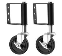 MUKCHAP Confezione da 2 ruote a molla da 10 cm, capacità di carico 100 kg, ruote in gomma per cancelli da giardino, per cancelli in legno