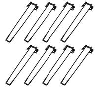 MUKCHAP Confezione da 8 gambe a forcina nere da 43 cm, gambe pieghevoli da tavolo, gambe in metallo, gambe resistenti per mobili con piedini protettivi per caffè, mini scrivania fai da te, comodino