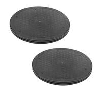 MUKCHAP Set di 2 giradischi girevole da 360 gradi con cuscinetti a sfera in acciaio, rotondo, supporto girevole base rotante per TV, laptop, ceramica