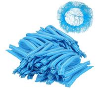 MUKCHAP - Set di 400 tappi monouso per mob, in tessuto non tessuto, per capelli con doppio elastico, per catering, industria alimentare, bellezza, cucina, blu