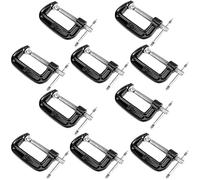 MUKCHAP Set di morsetti a C in ferro malleabile da 2 pollici, morsetti a C in ferro malleabile, resistenti a G con fascio a I, per lavorazione del legno e metallo, apertura a mascella da 2 pollici, profondità della gola 1-3/16 pollici