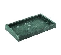 MUKCHAP Vassoio rettangolare da bagno in marmo verde, 28 x 16 x 3 cm, vassoio portaoggetti per cucina e bagno