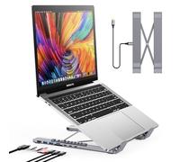 Mukiya Docking station USB C per laptop, supporto per tablet USB C, hub USB C 8 in 1 con HDMI 4K, 2 USB 3.0, PD 100W, Dock Station universale per MacBook Pro/Air/Dell/HP/Surface/Lenovo, Plug and Play