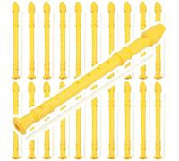 MUKLEI Confezione da 20 registratori soprano Descant e 8 fori, con asta di pulizia per principianti, colore giallo