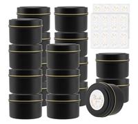 MUKLEI NAMYEUT 18 pezzi Contenitore per Candele Nero, Contenitori per Set di Candele fai-da-te, Barattoli per Caramelle, Spezie, Artigianato, Gioielli, Cosmetici