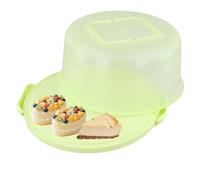 MUKLEI Porta torta portatile da 26 cm, rotondo in plastica da 25,4 cm, con manico, grande scatola portaoggetti per torte, dolci, panini