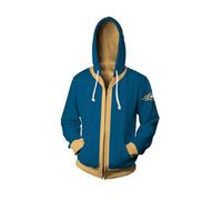 Mukola Felpa con cappuccio unisex Vault 33, con stampa 3D e cerniera, per cosplay, Blu, Small