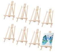 MUKSEUT 8 cavalletti da tavolo da 40 x 24 cm, regolabili, in legno, per pittura, supporto per tela, per dipinti, disegni, foto incorniciate, cartelli