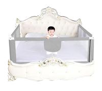 MUL-BOUTIQUE Barriera per letto per bambini da 175 cm, protezione contro le cadute, barriera di sicurezza per bambini con 10 altezze regolabili, telaio in metallo, pieghevole, stabile e durevole