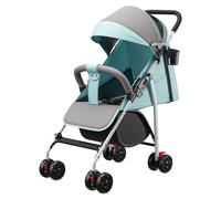 MUL-BOUTIQUE Passeggino canna compatta, 0-4 anni (30kg max), leggero (4,8 kg), passeggino canna bebe comfort, pieghevole compatto e inclinabile, con cotone, porta bicchieri, parasole (azzurro)