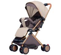 MUL-BOUTIQUE sillita de paseo bebe ultracompact da 0 a 6 anni, silla ligera paseo de viaje con arni di seguridad di 5 puntos, Plegado Compact y reclinabile, Con bolsillos y mirerà ombrellone (Caqui)