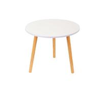 MUL-BOUTIQUE Tavolino da caffè, piano in cartone, gambe in legno, angoli arrotondati, stile moderno (50 x 50 x 40 cm, bianco)